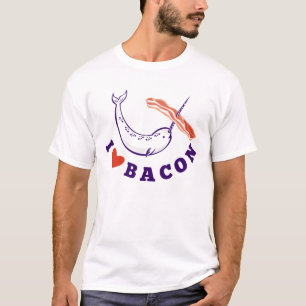 メンズNarwhalのクジラI愛ベーコンのTシャツ Tシャツ
