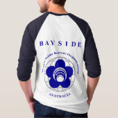 メンズSeidoのGIのTシャツの青いRaglanのカンガルー Tシャツ (裏面)