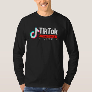 メンズTシャツのモチーフのスクリーン印刷Tiktok – ブラック Tシャツ