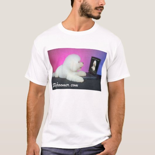 メンズTシャツのPetGroomer.comのロゴ Tシャツ (正面)