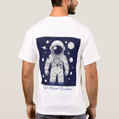 メンズTシャツグラビティをテーマにした宇宙ウォークテーマ Tシャツ (裏面)