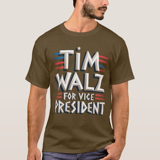 メンズTシャツ副社長のTIM WALZ Tシャツ (正面)
