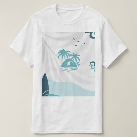 メンズTシャツ、ビーチ、シーカラー Tシャツ (デザイン正面)