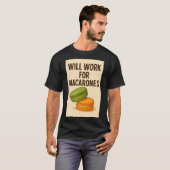 メンズTシャツ マカロネスのために働きます Tシャツ (正面フル)
