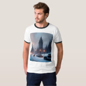 メンズTシャツ - 冬の街 Tシャツ (正面フル)