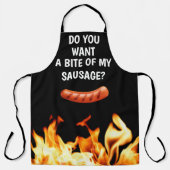 メンソーセージブラックモダンパパシェフBBQ エプロン (正面)