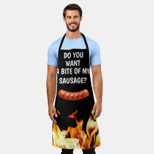 メンソーセージブラックモダンパパシェフBBQ エプロン