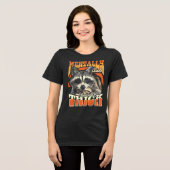 メンタルに病んだボテッとした野生のアライグマ 90年代  トライブレンドＴシャツ (正面全面)