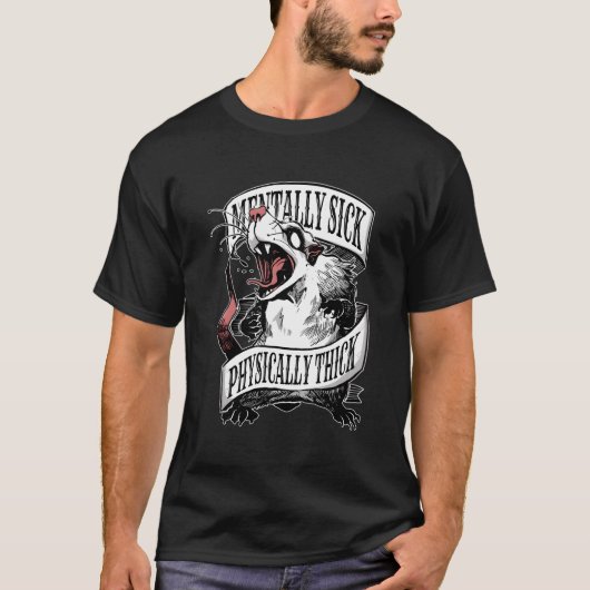 メンタルに病気にかかった太ったポッサム Tシャツ (正面)