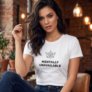 メンタルは留守中 ウィメンズTシャツ ホワイト Tシャツ