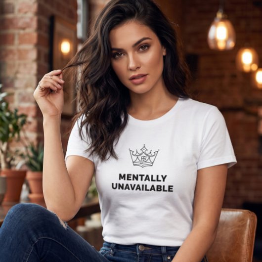 メンタルは留守中 ウィメンズTシャツ ホワイト Tシャツ
