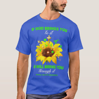 メンタルもしヘルス認識度神が連れて来る Tシャツ