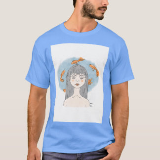 メンタルアクエリアスフィッシュガールマーメイド Tシャツ