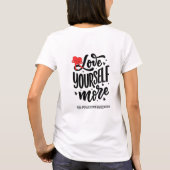 メンタルウェルネスは大切 自分を愛そう もっと Tシャツ (裏面)