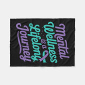 メンタルウェルネス健康認識度自殺防止 フリースブランケット (正面(横))