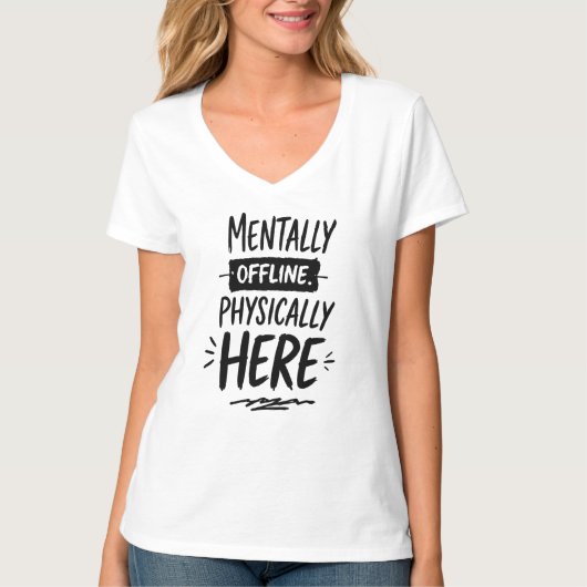 メンタルオフライン内向的Tシャツ Tシャツ (正面)