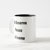 メンタルヘルスあなたが平和を落ち着かせる引用文マグ ツートーンマグカップ (正面左)