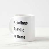 メンタルヘルスあなたの感覚は有効である – 自己愛 コーヒーマグカップ (正面左)