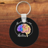 メンタルヘルスおもしろいは脳数々の色に関する キーホルダー (正面)