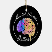 メンタルヘルスおもしろいは脳数々の色に関する セラミックオーナメント (右)