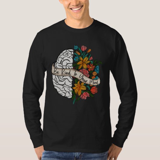 メンタルヘルスのためのビンテージの花と植物 メッセージ Tシャツ (正面)