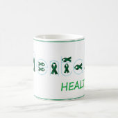 メンタルヘルスのリボン コーヒーマグカップ (中央)