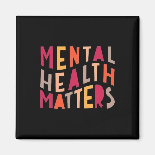 メンタルヘルスの問やる気を起こさせる題 マグネット (正面)