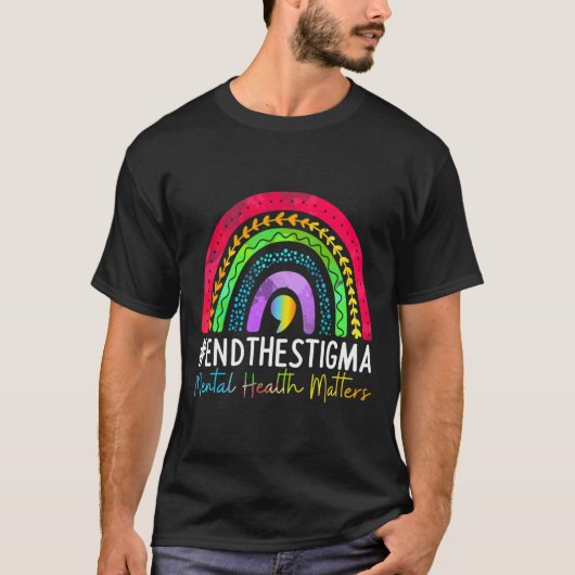 メンタルヘルスの問題がスティグマ虹のボホを終える Tシャツ (正面)