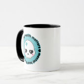 メンタルヘルスの大切さ かわいいドクロ マグカップ (正面左)