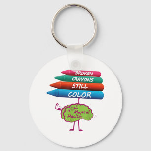 メンタルヘルスの意識向上のためのBroken Crayons Still Color キーホルダー