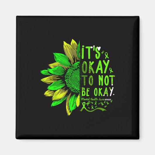 メンタルヘルスの意識向上 ひまわり 大丈夫だよ マグネット (正面)