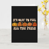 メンタルヘルスの秋のカボチャハロウィン大丈夫 カード (黄色い花)