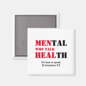 メンタルヘルスの話す男が赤カスタマイズい マグネット (正面/裏面)
