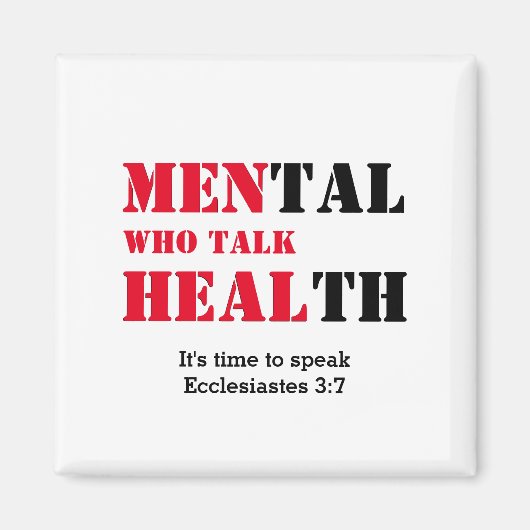 メンタルヘルスの話す男が赤カスタマイズい マグネット (正面)