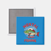 メンタルヘルスの釣り中毒 マグネット (正面/裏面)