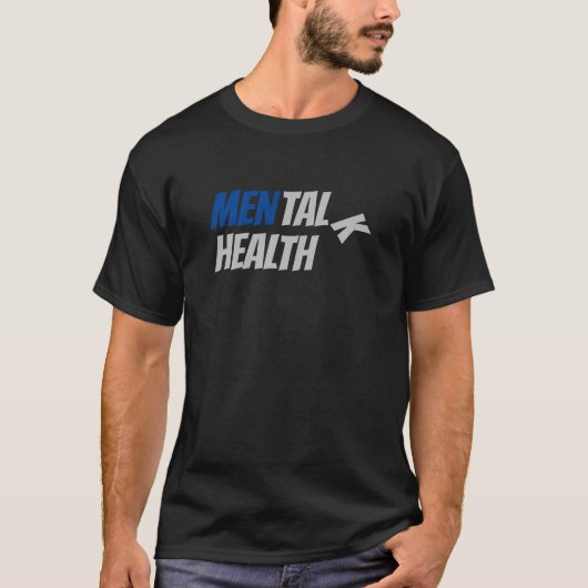 メンタルヘルスのTシャツを着た男 Tシャツ (正面)