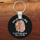 メンタルヘルスはメンタルヘルスの脳と同じだ キーホルダー (正面)