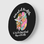 メンタルヘルスはメンタルヘルスの脳と同じだ ラージ壁時計 (傾斜)