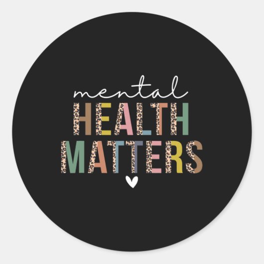 メンタルヘルスは人間の脳疾患に重要 ラウンドシール (正面)