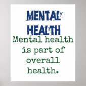 メンタルヘルスは全体的なヘルスの一部 – Mental H ポスター (正面)