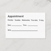 メンタルヘルスカウンセラーアポイントメントカード 予約カード (裏面)