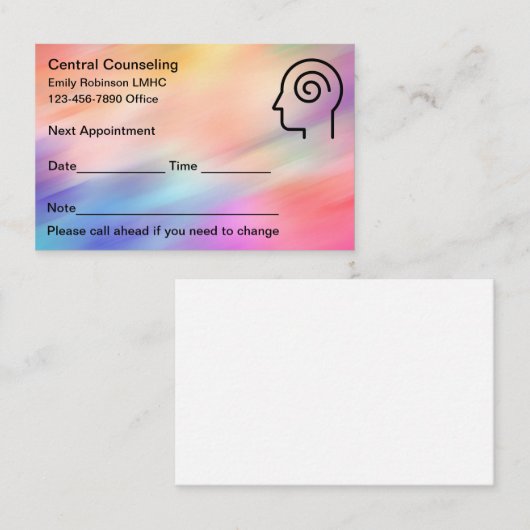 メンタルヘルスカウンセラーアポイントメントカード 名刺 (正面/裏面)