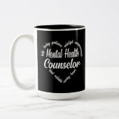 メンタルヘルスカウンセラーハートワードクラウド ツートーンマグカップ (左)