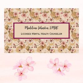メンタルヘルスカウンセラー 桜の花 名刺