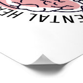 メンタルヘルスカラフル問題の脳と蝶 ポスター (角)