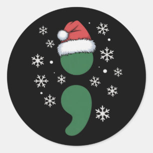 メンタルヘルスクリスマスうつ病啓発Xmas ラウンドシール