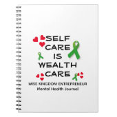 メンタルヘルスケア 自己ケアは富ケア キリスト教徒 ノートブック (正面)