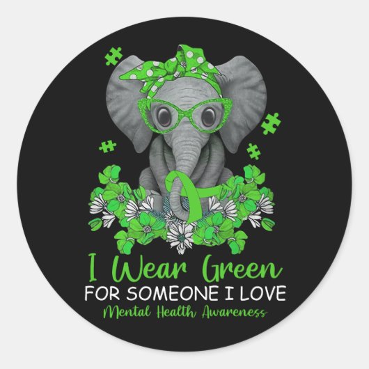 メンタルヘルスケア Awareness Round Sticker ラウンドシール (正面)
