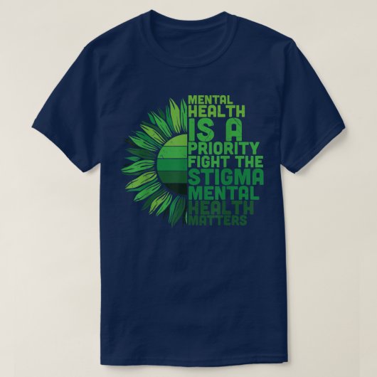 メンタルヘルスサンフラワー Tシャツ (デザイン正面)