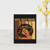メンタルヘルスセラピストアフロ女性黒史M カード (黄色い花)